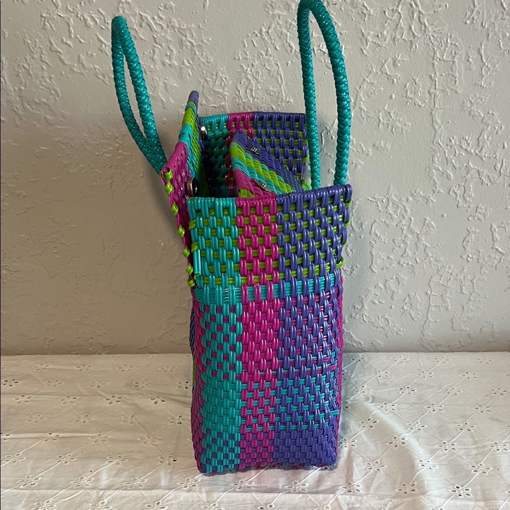Source Unknown Multicolor Woven Tote - image 5